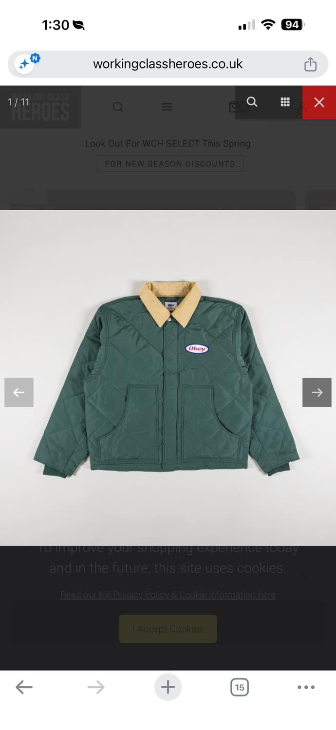 OBEY chisel jacket dark cedar multi [XL] 상품이미지1