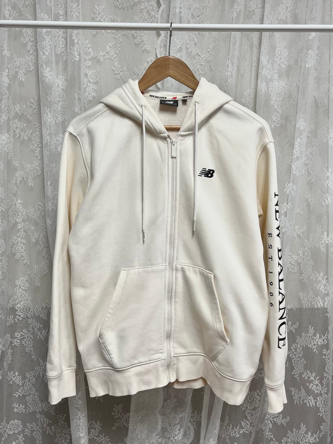 95) 뉴발란스 기모 후드집업 아이보리 상품이미지1