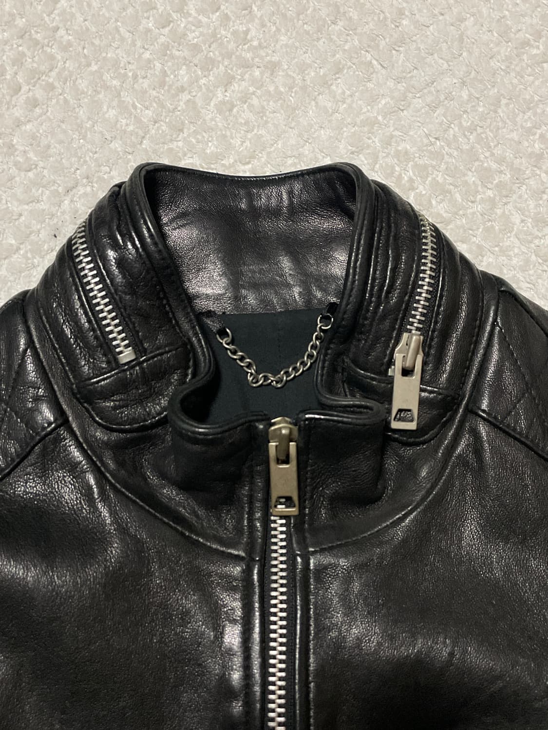 광희시장 웨스턴 무드 램스킨 양가죽 바이커 레더 자켓 상품이미지4