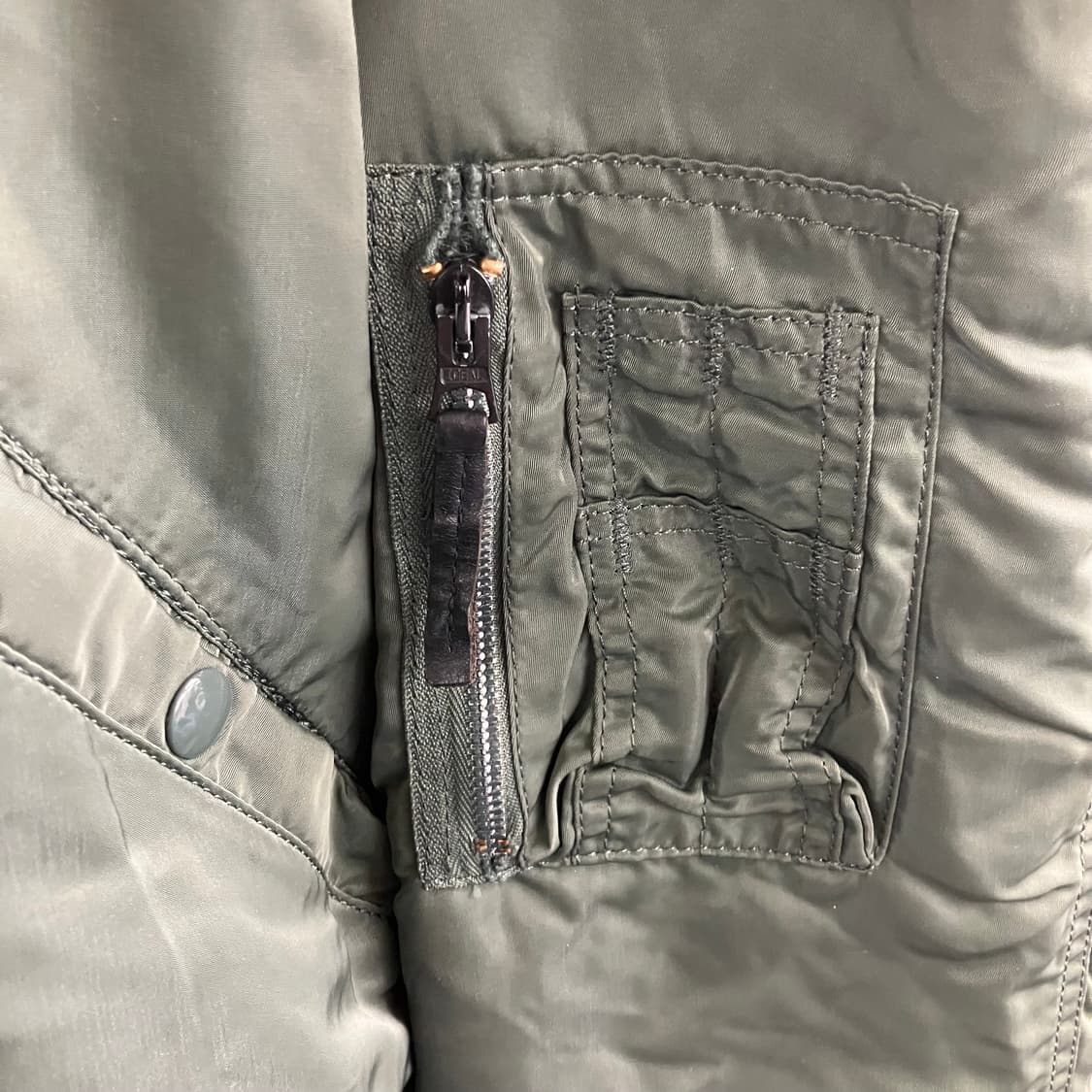 90's 알파인더스트리 카키 N2B 쇼트 웨이스트 파카 M 상품이미지7