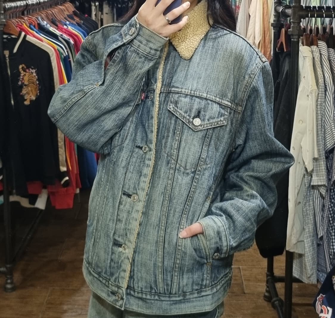 [Hi] levis 리바이스 양털 데님자켓 블루 상품이미지4