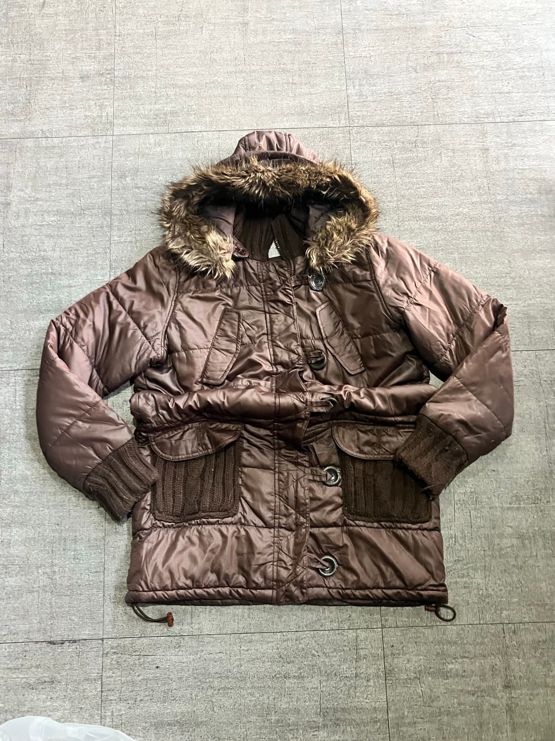 일본빈티지 Theoria 오리엔탈보헤미안 대대장 울프죠패딩 브라운 상품이미지1