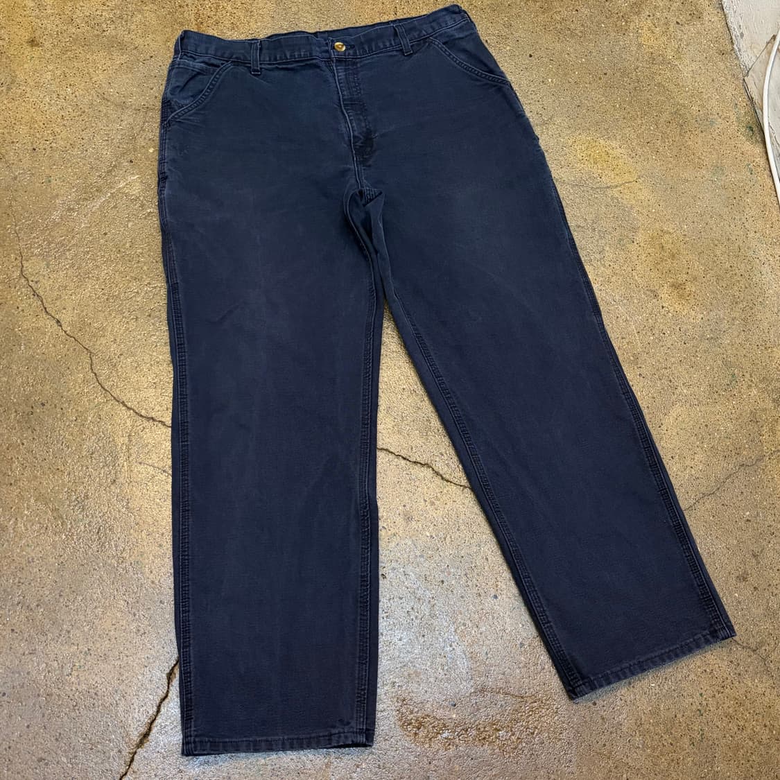 00s USA 빈티지 칼하트 샌드스톤 싱글니 더블니 워크팬츠 상품이미지2