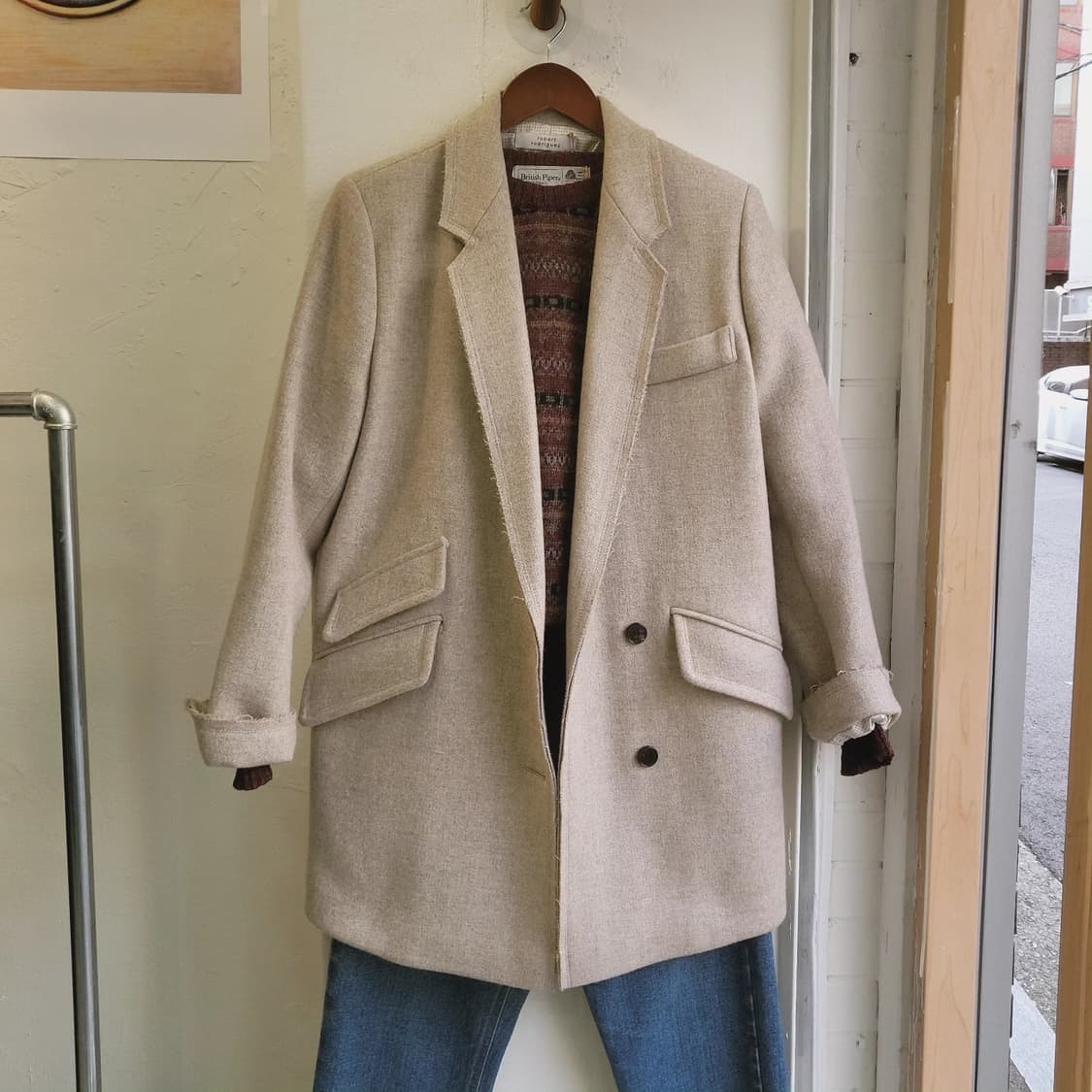 Robert rodriguez 오트밀 모직코트 상품이미지1