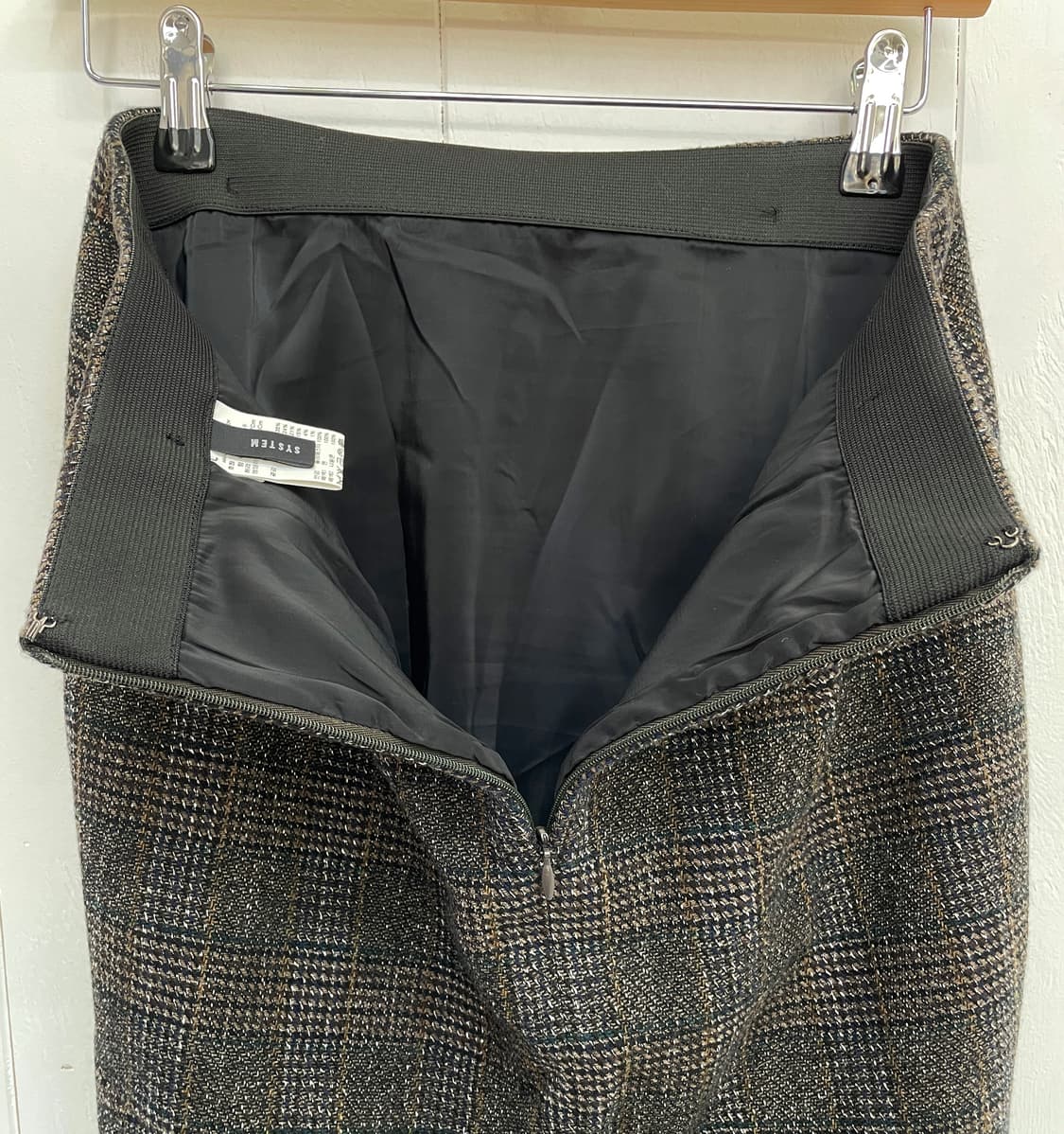 시스템(SYSTEM) 체크 언밸런스 머메이드 스커트 상품이미지5