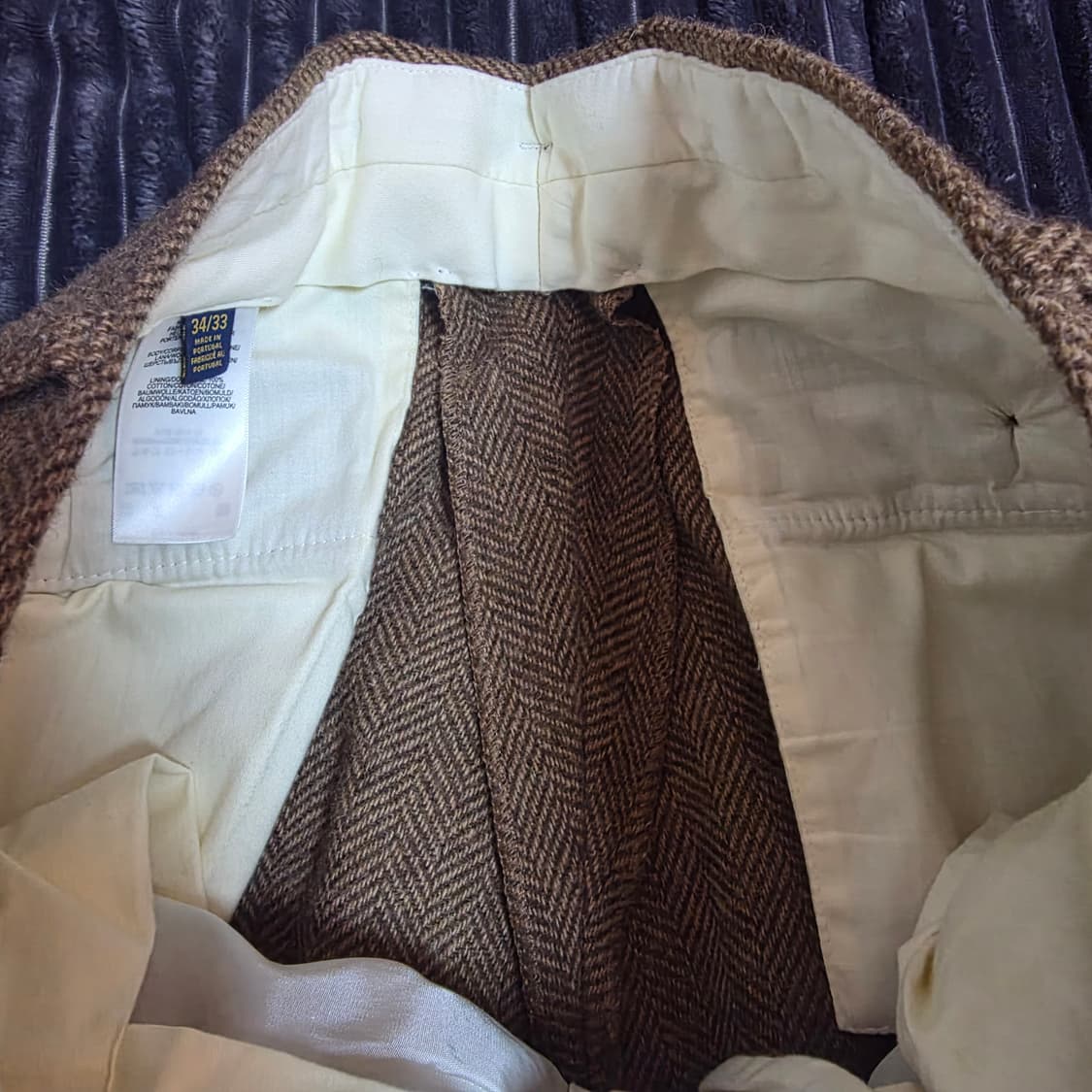 폴로 포르투갈메이드 브라운 헤링본팬츠 34/33 상품이미지4