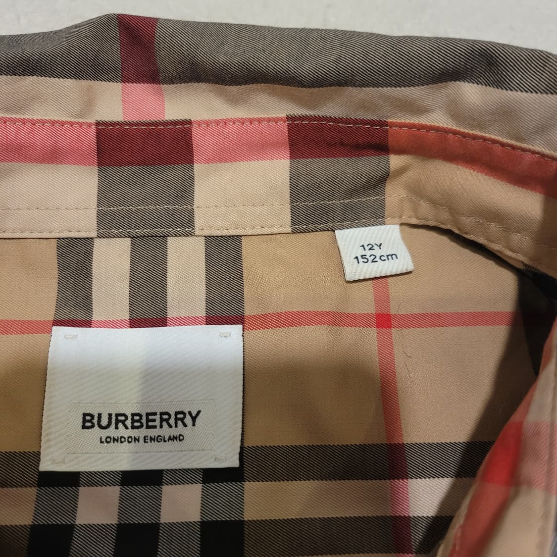 버버리 체크 스트레치 셔츠 12Y 상품이미지5