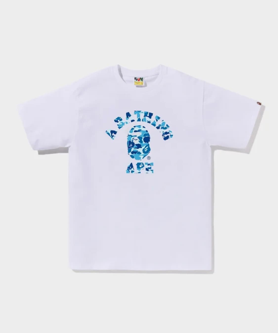 (L) 베이프 ABC 카모 컬리지 티셔츠 화이트블루 상품이미지1
