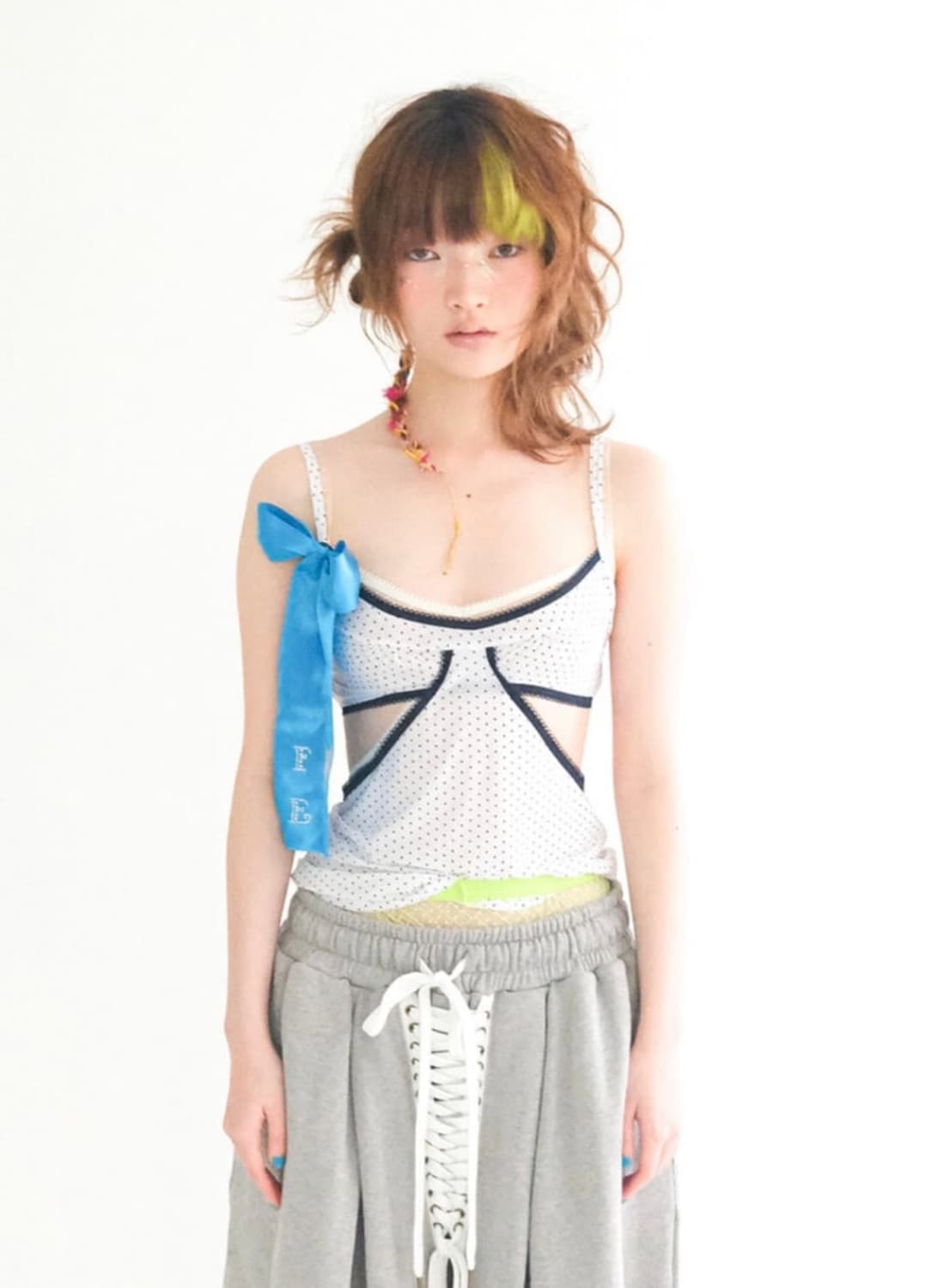 샵페어리 도트 란제리 캐미솔 슬리브리스 상품이미지1