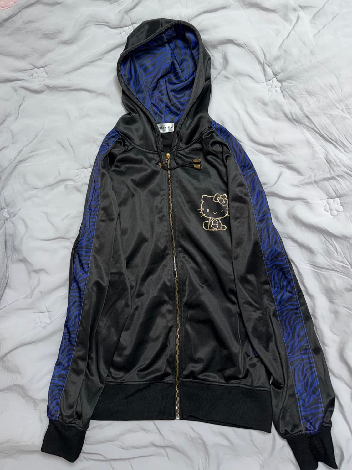 헬로키티 블루레오파드 블랙 후드집업 L사이즈 키티 갸루 히메갸루 오네갸루 상품이미지1