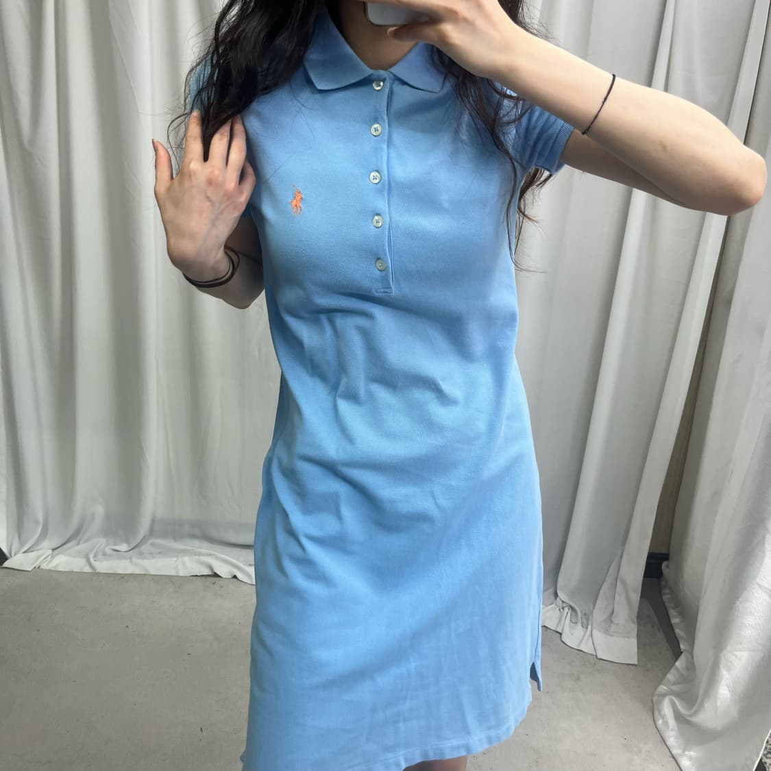 Polo skyblue collar one-piece 상품이미지2