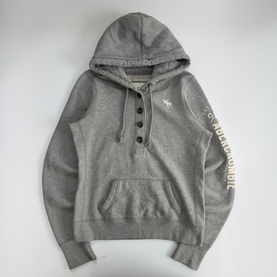 Abercrombie 아베크롬비 사이드 로고 그레이 후드티  상품이미지3