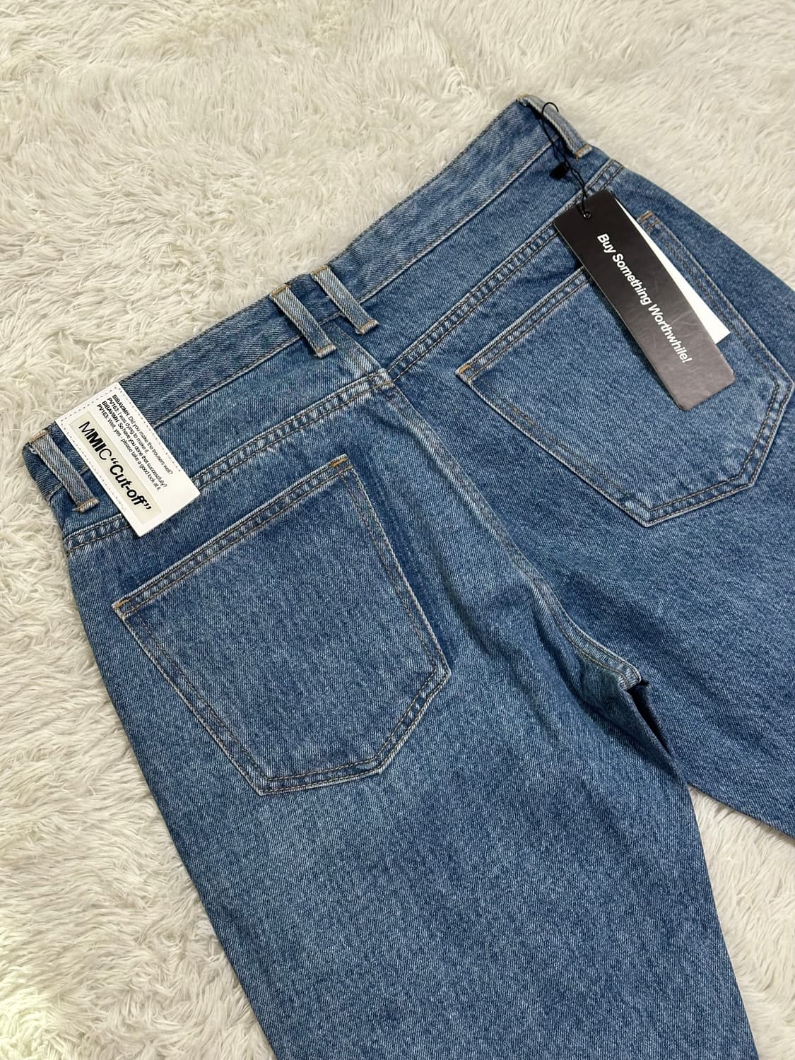 MMIC 데님 배색 화이트 팬츠 상품이미지2