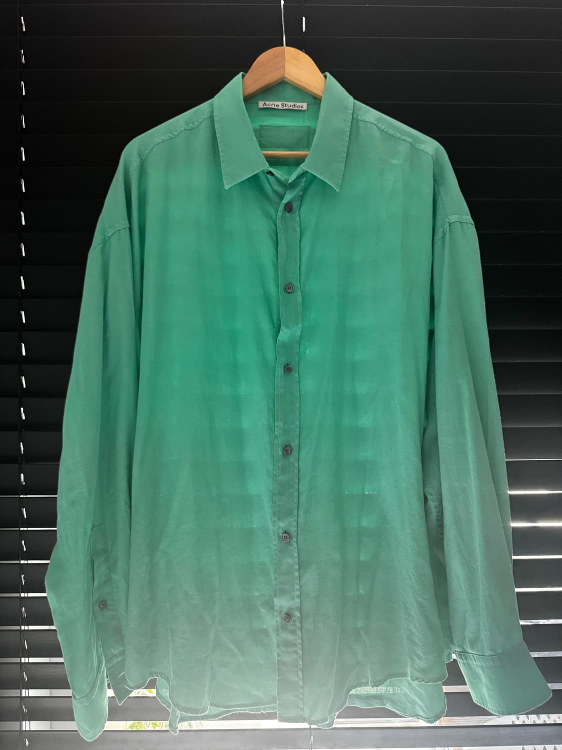 ACNE STUDIOS 터쿼이즈 그린 오버사이즈 셔츠 상품이미지4