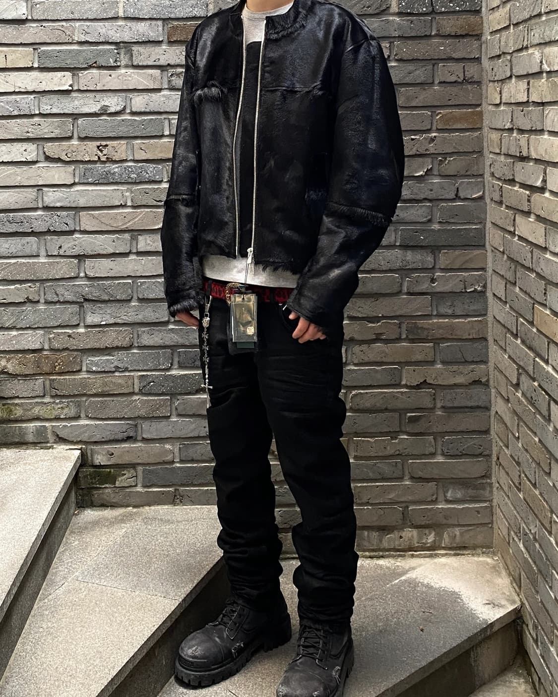 언더마이카 25ss 인디언 고트 헤어 라이더 자켓 상품이미지3