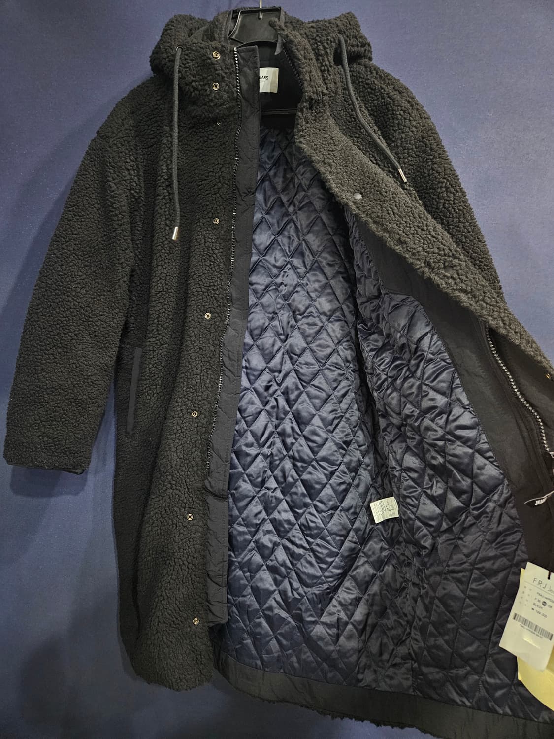 FRJ JEANS 블랙컬러 남성 오버핏 100 롱 뽀글이  상품이미지8