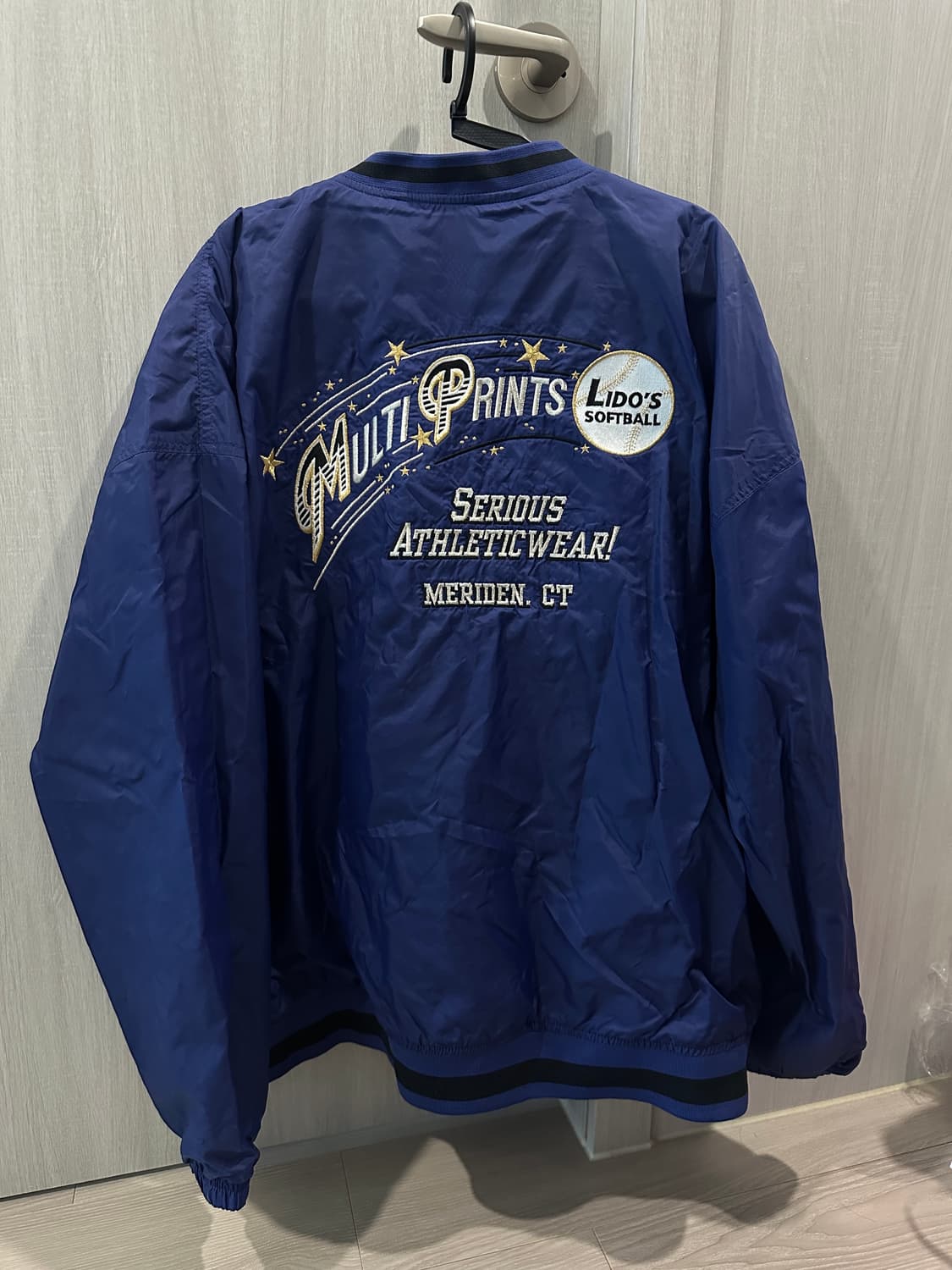 빈티지 베이스볼 자수 웜업 탑 상품이미지1