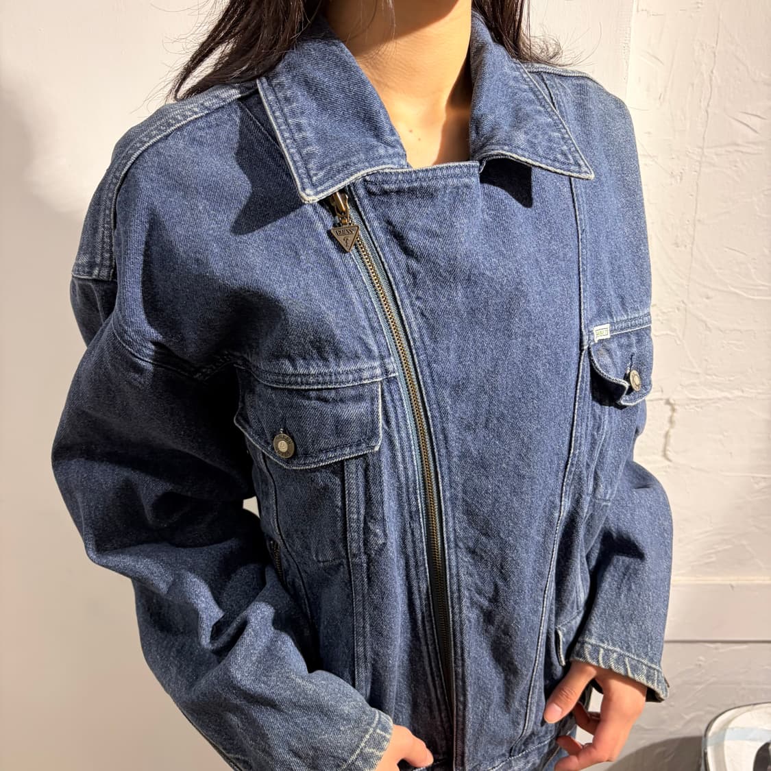 90s 게스 GUESS Georges Marciano 데님 라이더 자켓 상품이미지3