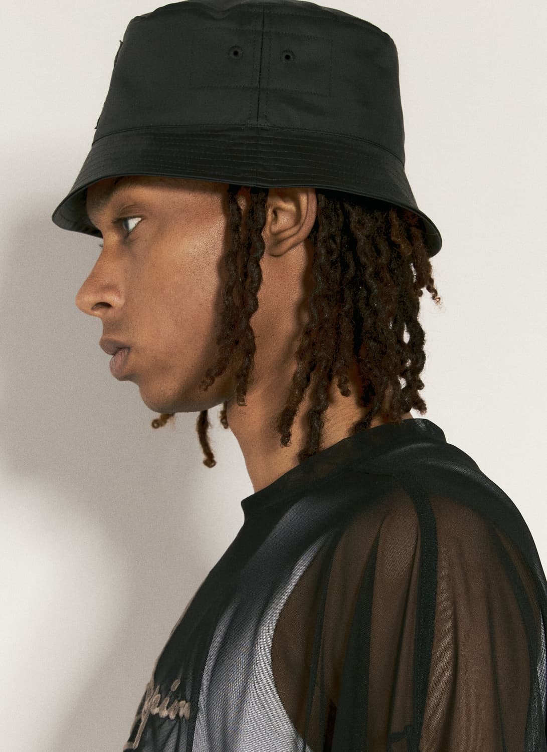 L-XL/ 릭오웬스 x 챔피온 나일론 버킷햇 블랙 상품이미지3