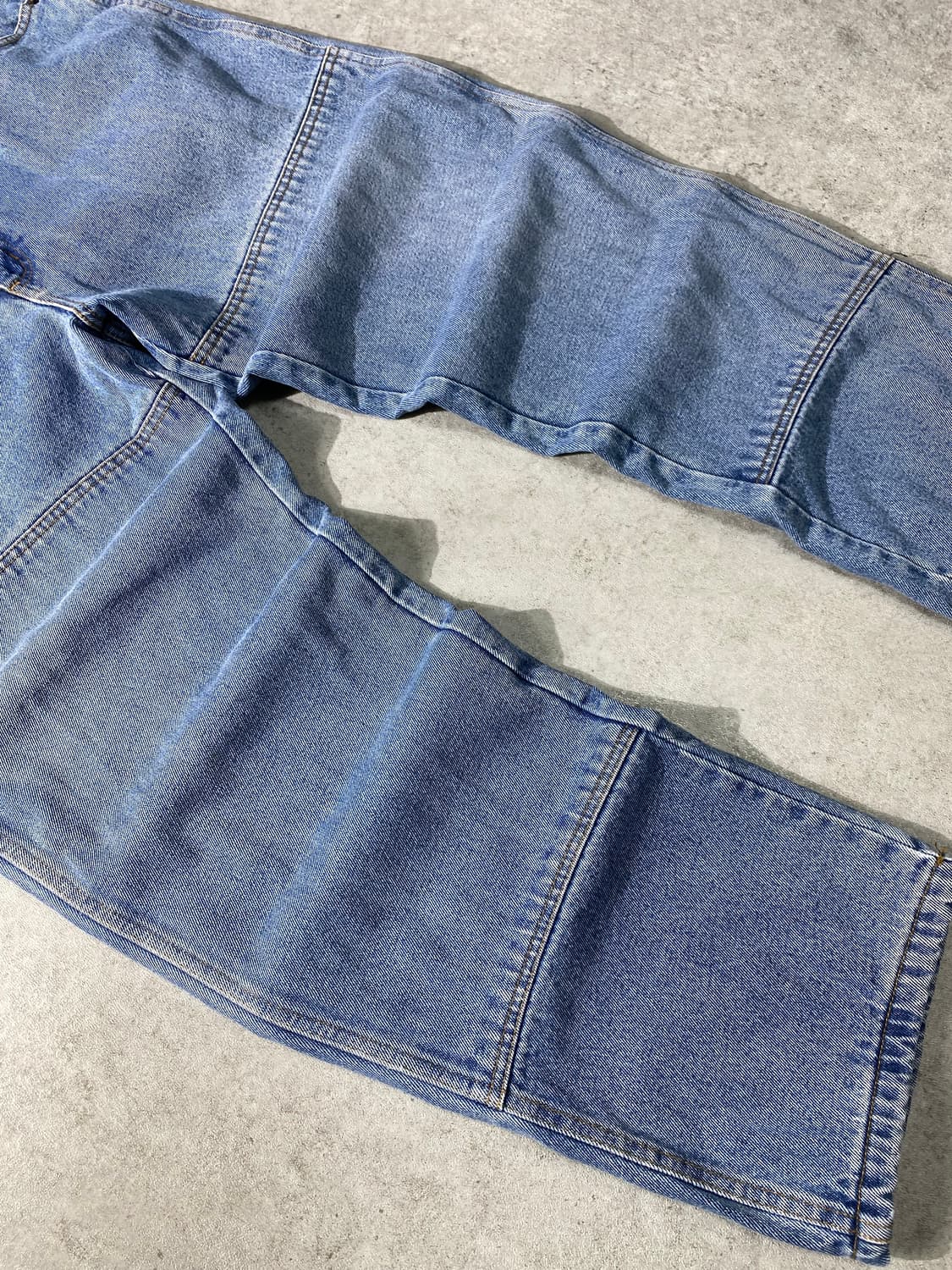 [36] 90s Guide Gear 체크 퀼팅 라이닝 더블니 데님팬츠 상품이미지4