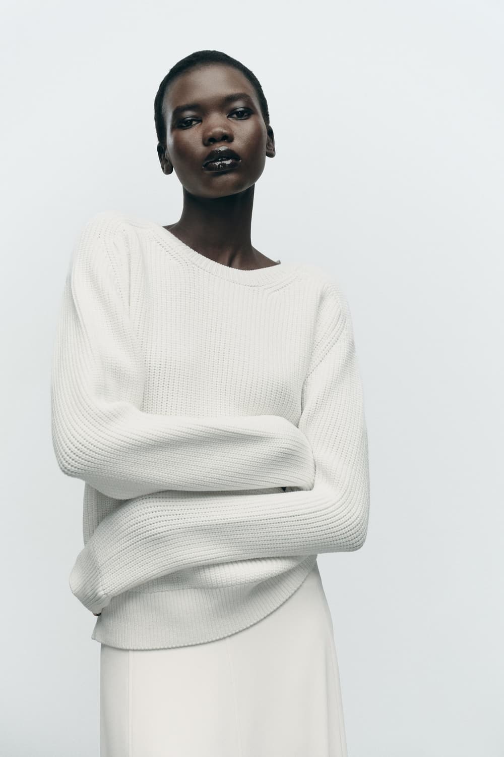 자라 니트 스웨터 6771/039 크림색 M사이즈 상품이미지1