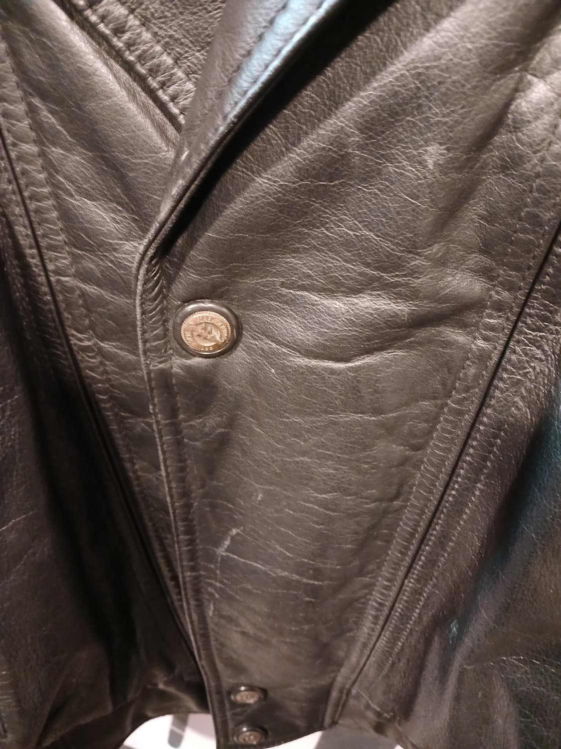 파인 누빔 레더 자켓 블랙 상품이미지5