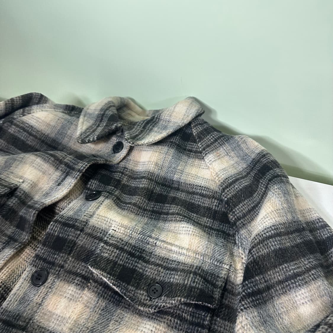 XL 유니클로C 오버핏 옴브레체크 플라넬셔츠자켓 상품이미지4