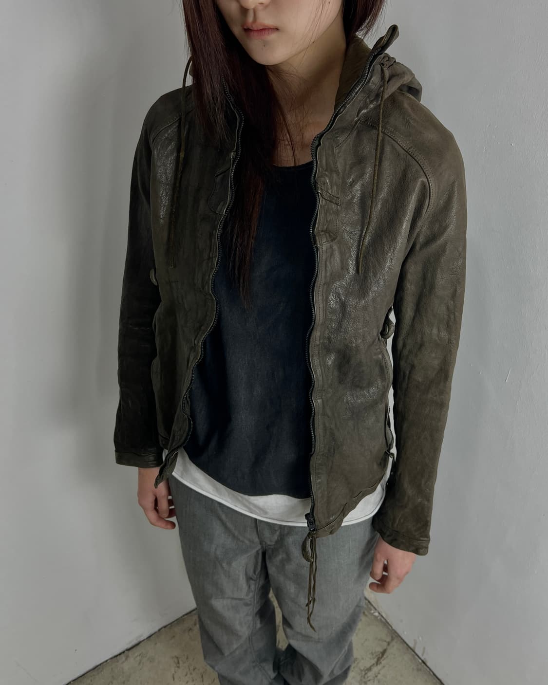 Christian Peau (크리스찬포) 하이넥 버팔로 레더 자켓 상품이미지3