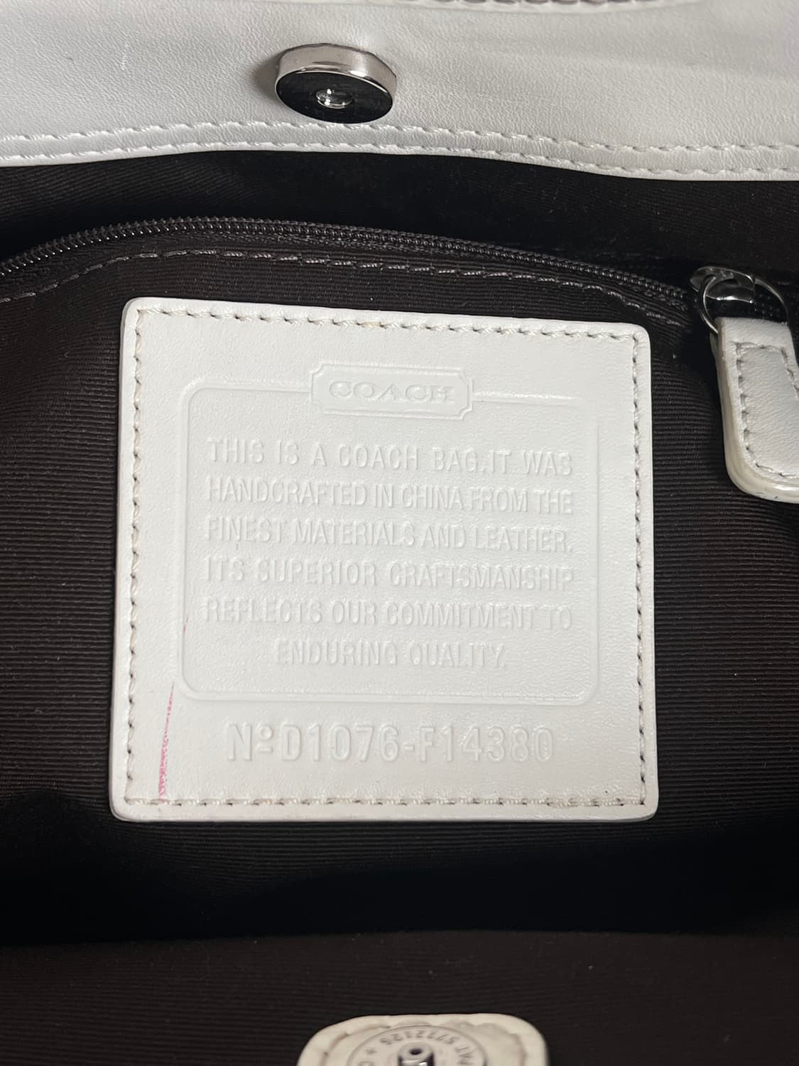 90s coach 크림 화이트 키스락 시그니처 호보백 상품이미지10