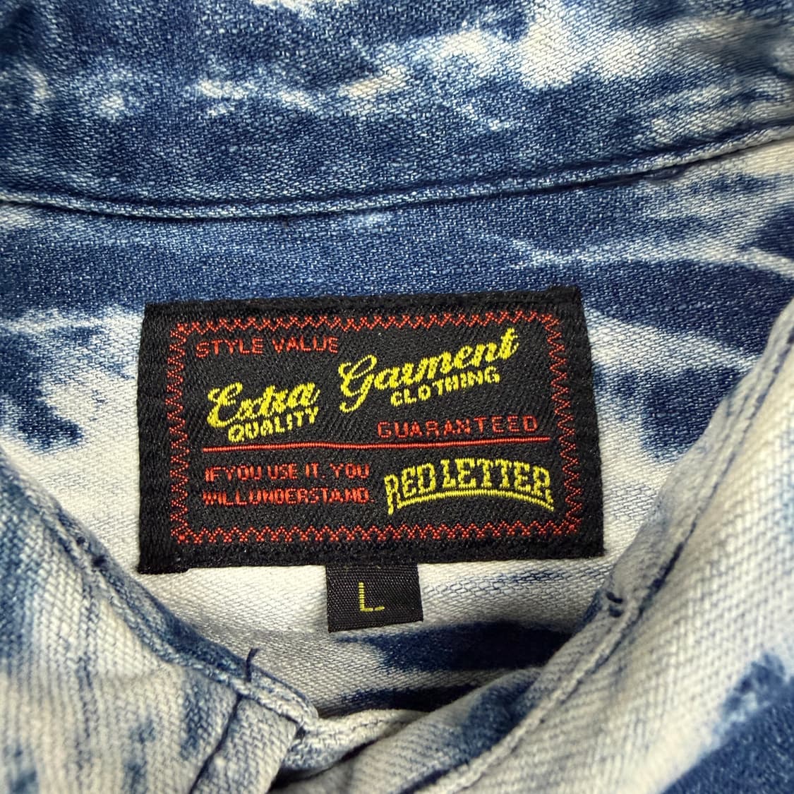 (L)JPN 레드레터 Red letter 타이다이 데님셔츠 상품이미지2