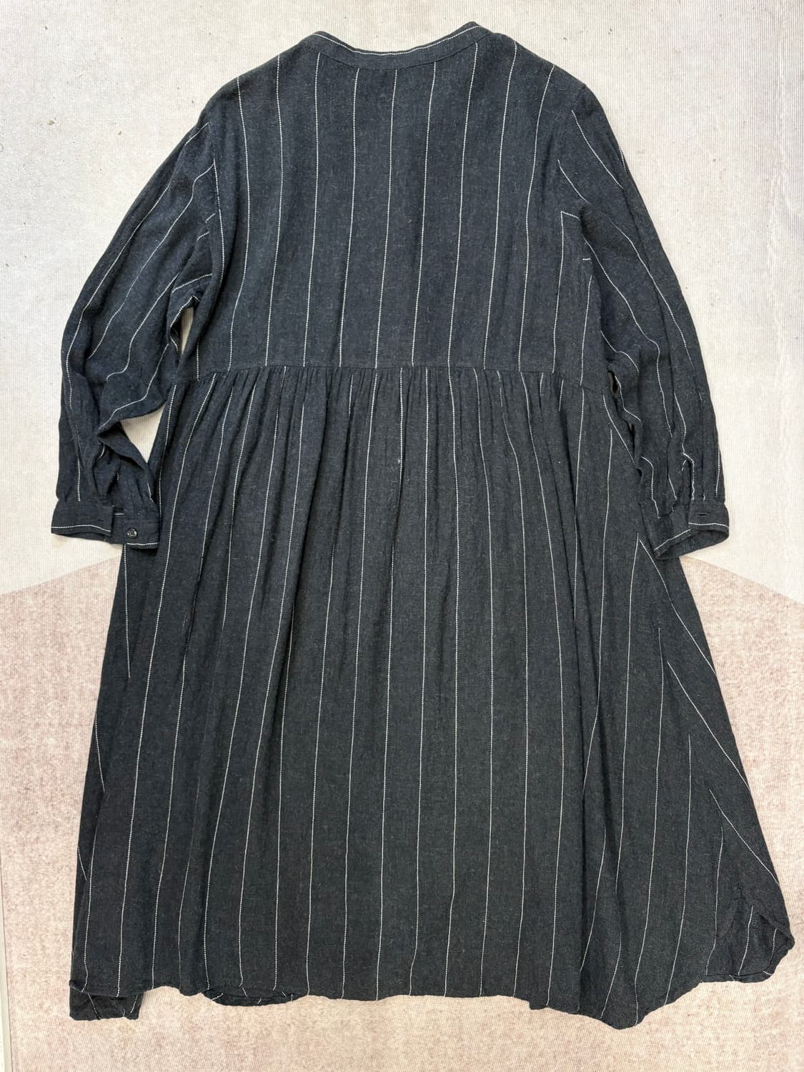 LILASIC 코튼울 스트라이프 롱 원피스  상품이미지5