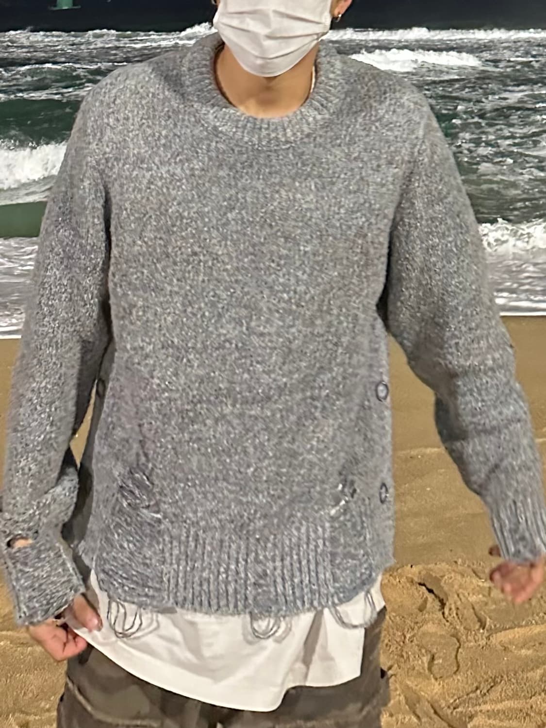 앤더슨벨 데미지 니트 m사이즈 상품이미지1