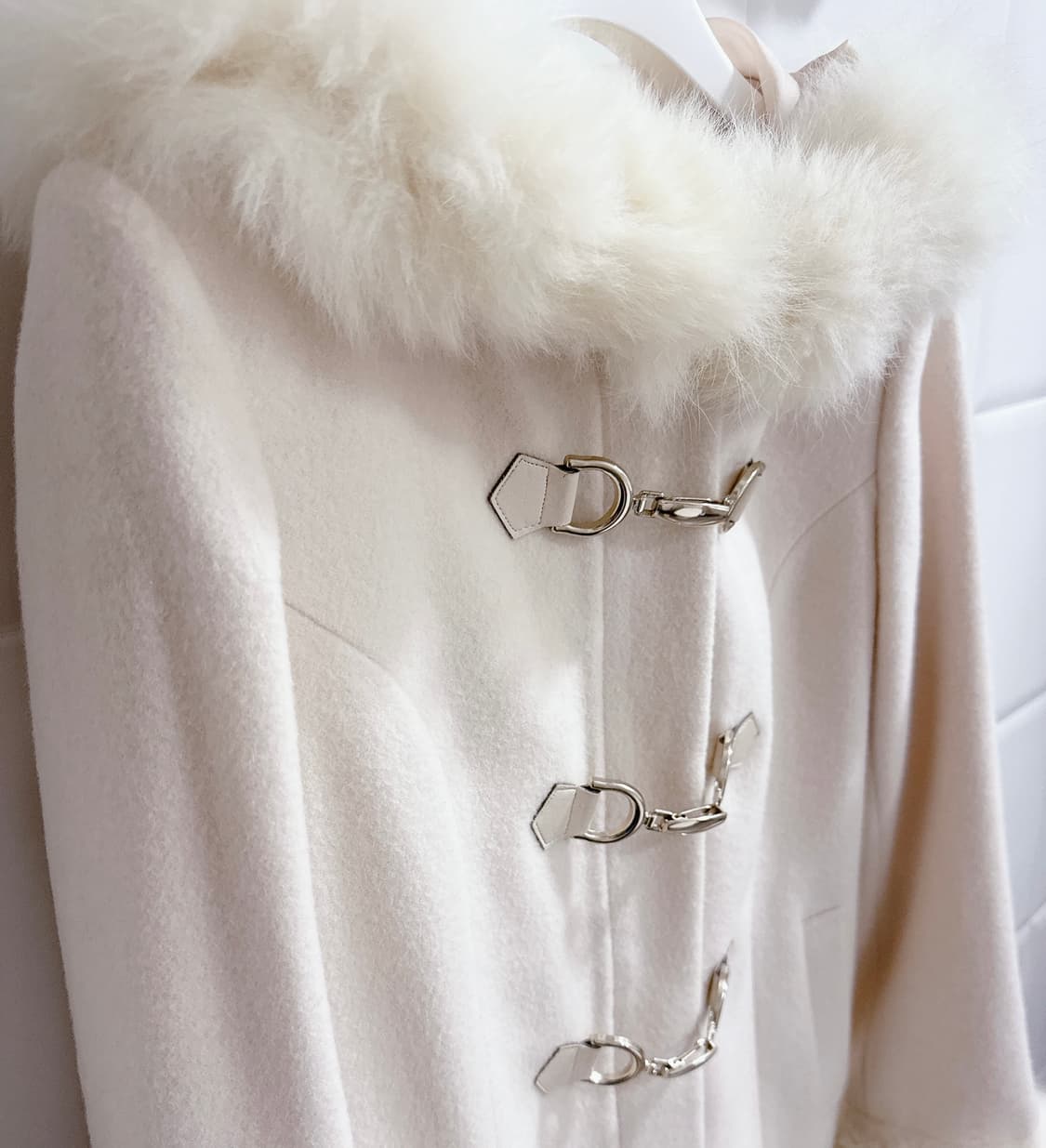 세실맥비 베이비핑크 더플 폭스퍼 코트 떡볶이 코트 Cecil McBee 상품이미지5