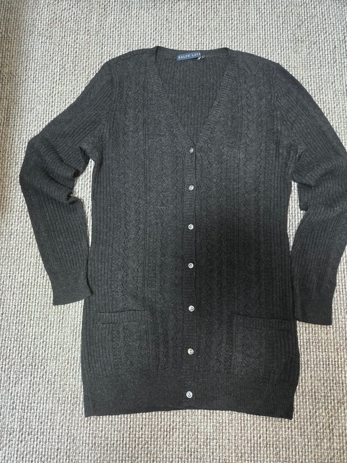 RALPH LAUREN wool 100% charcoal long car 상품이미지1