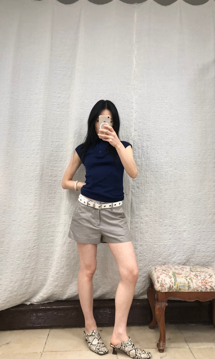 Chic stud grey short pants 상품이미지2