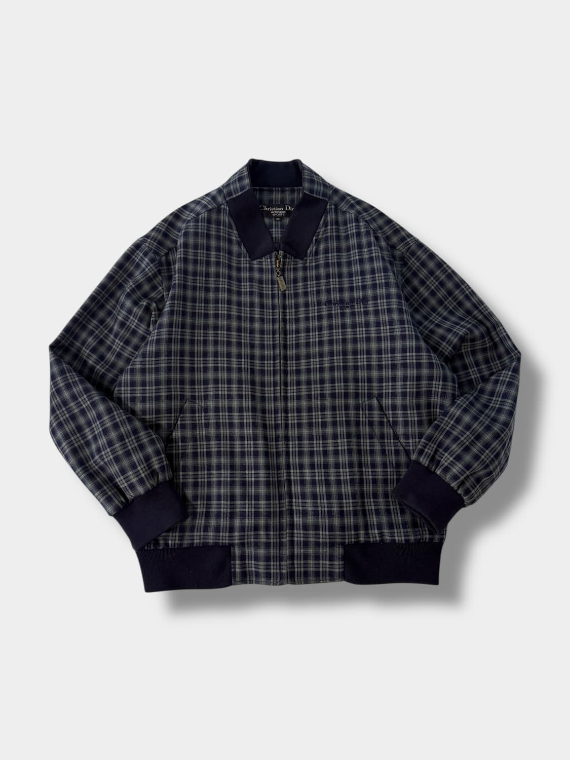 크리스찬 디올 90‘s 루즈핏 울 체크 블루종 자켓 상품이미지1