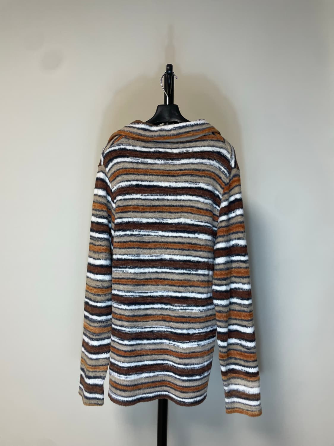 마르니 브러시드 울 스트라이프 폴로 니트 상품이미지2