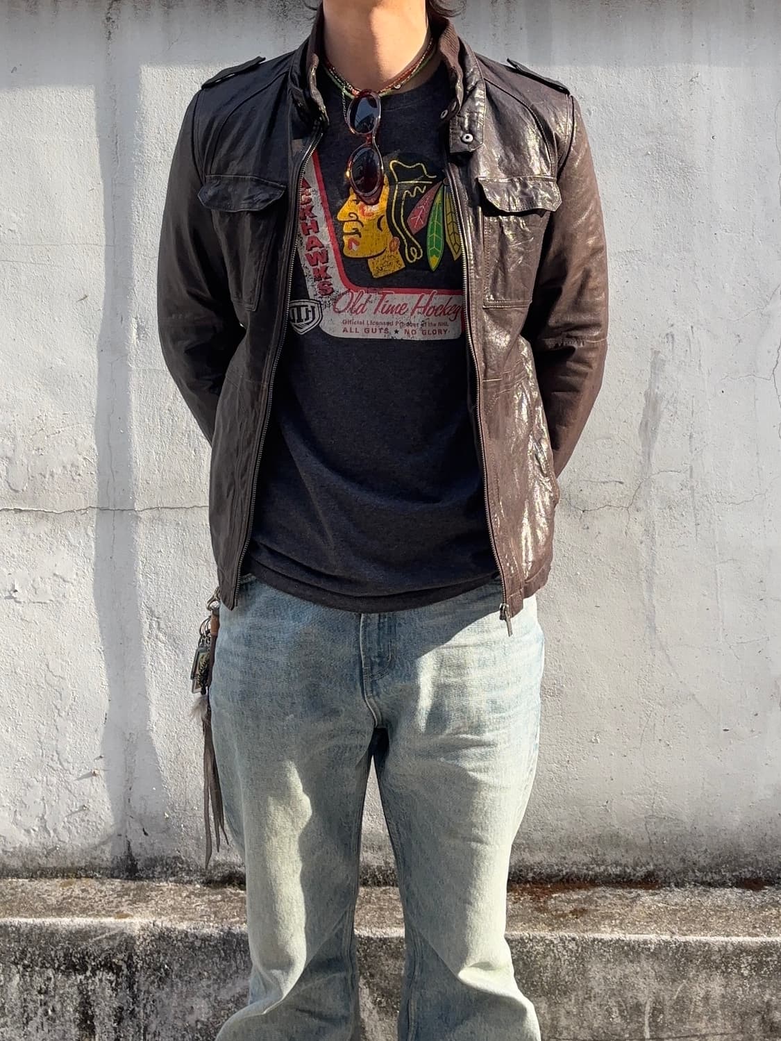 ROTT Brown Real Leather Field Jacket 상품이미지1