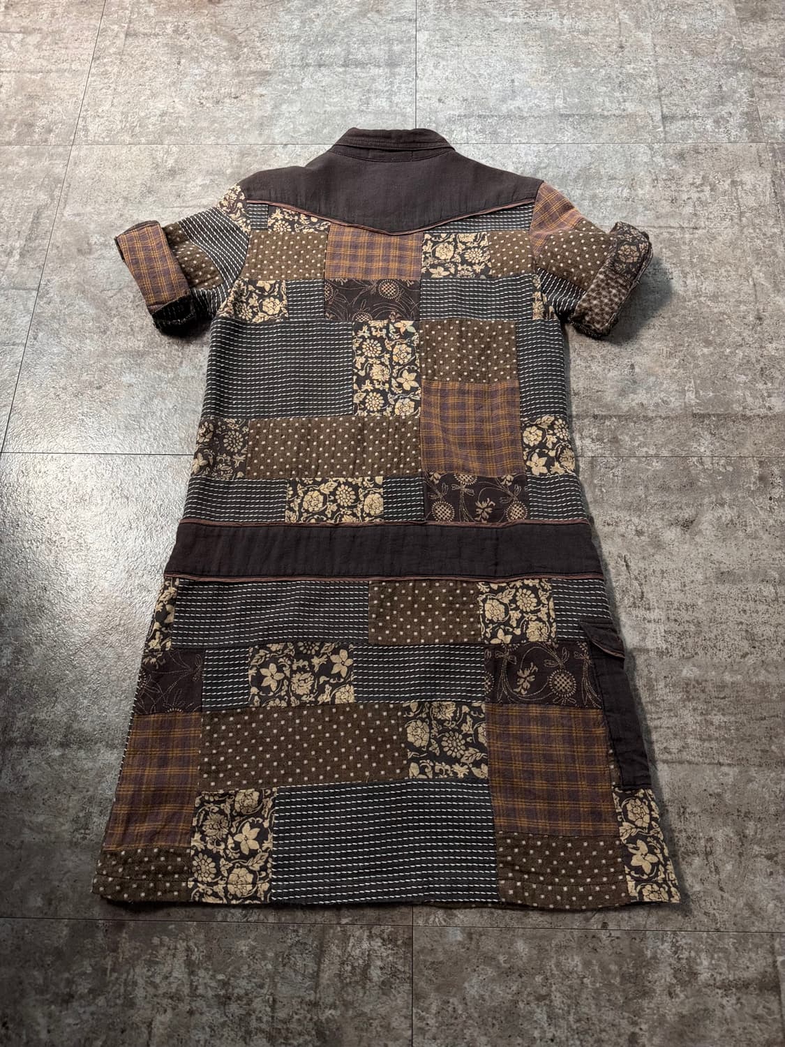 패치 워크 셔츠 드레스 상품이미지6