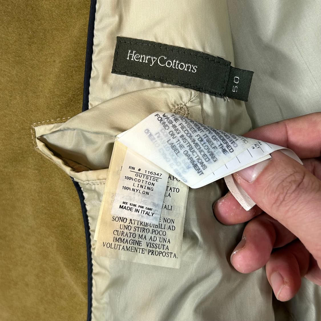 XL) 헨리코튼 몰스킨 블레이저 자켓 ITALY 상품이미지8