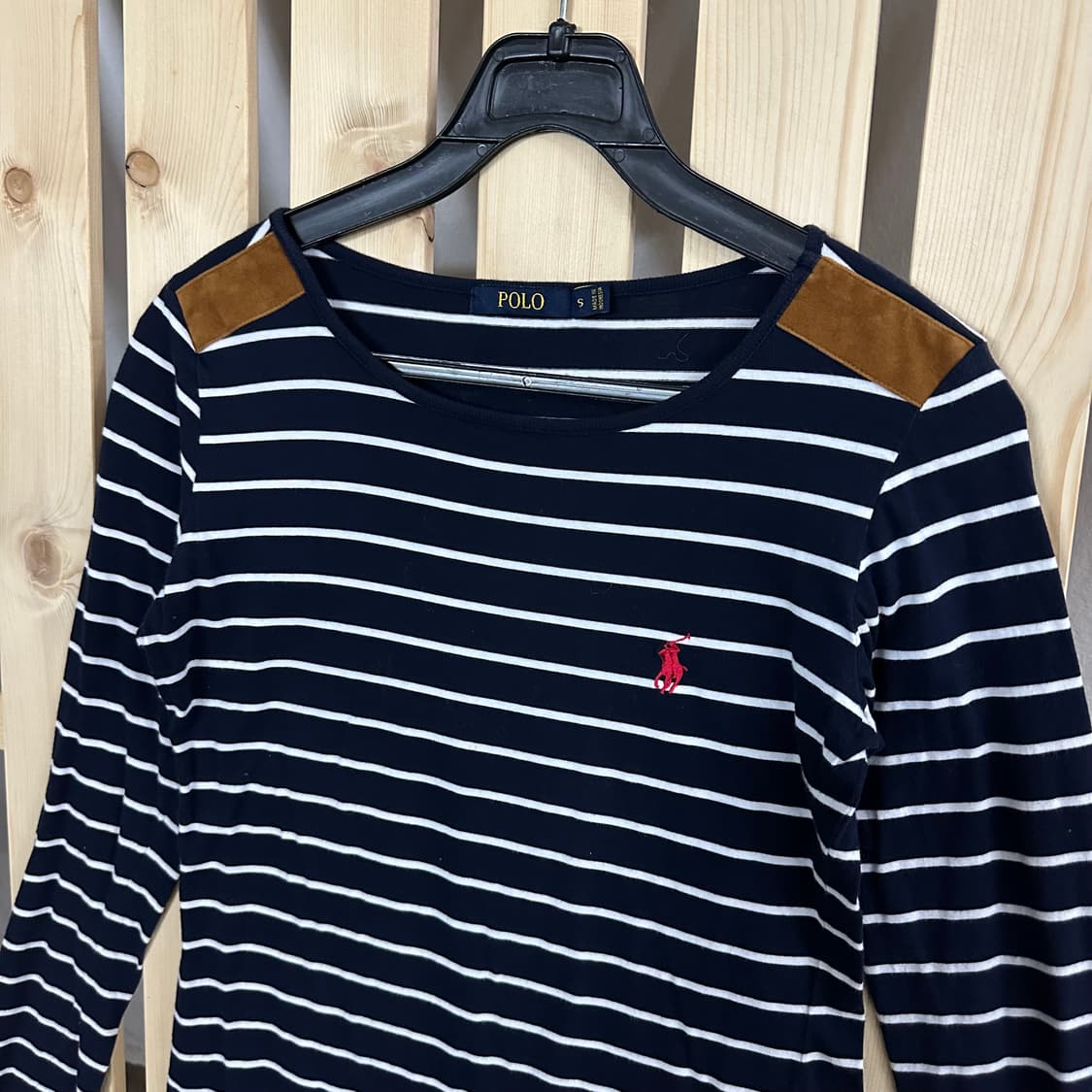 (S) 폴로 랄프로렌 스트라이프 네이비 티셔츠 상품이미지3