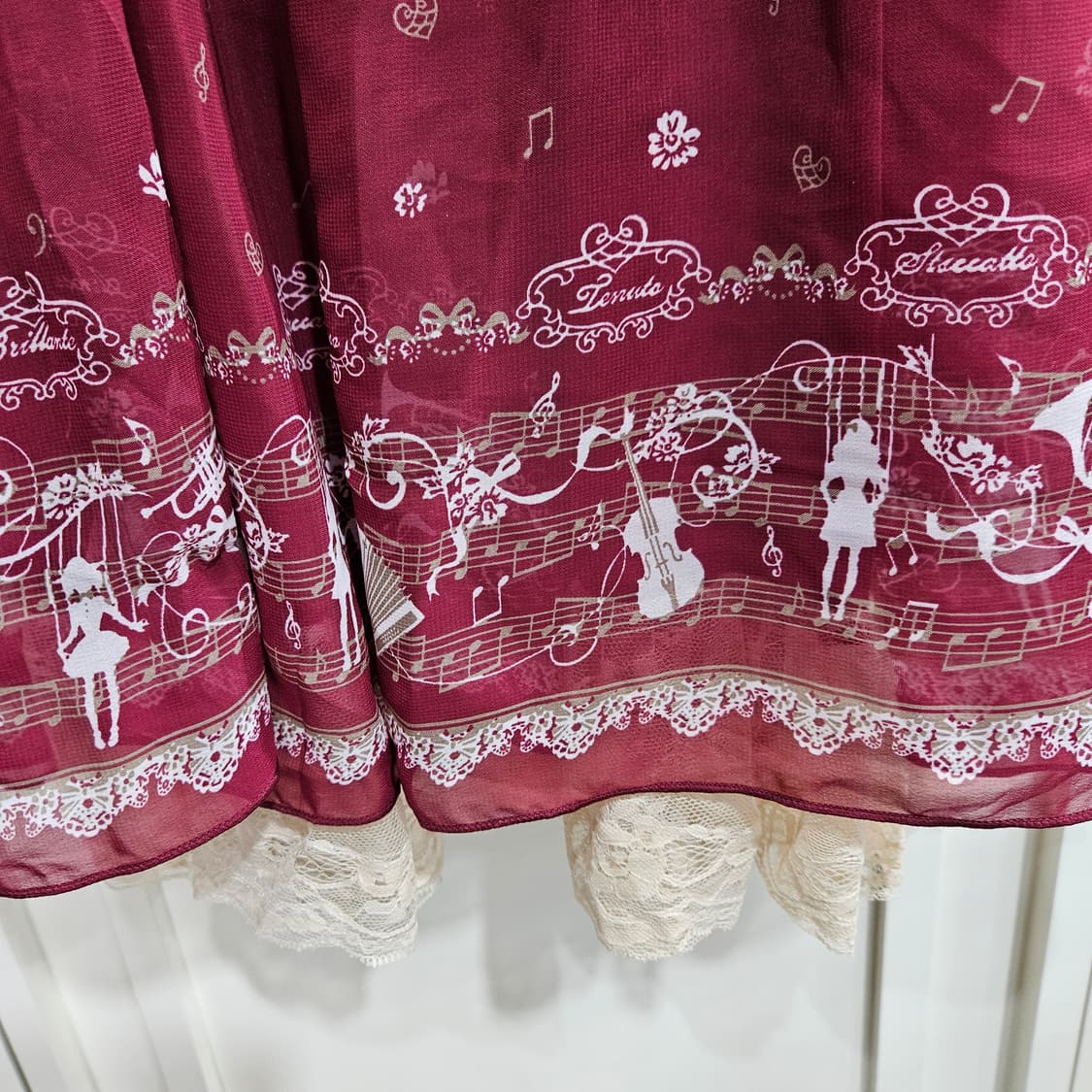 버건디 뷔스티에 원피스 레이스 상품이미지4