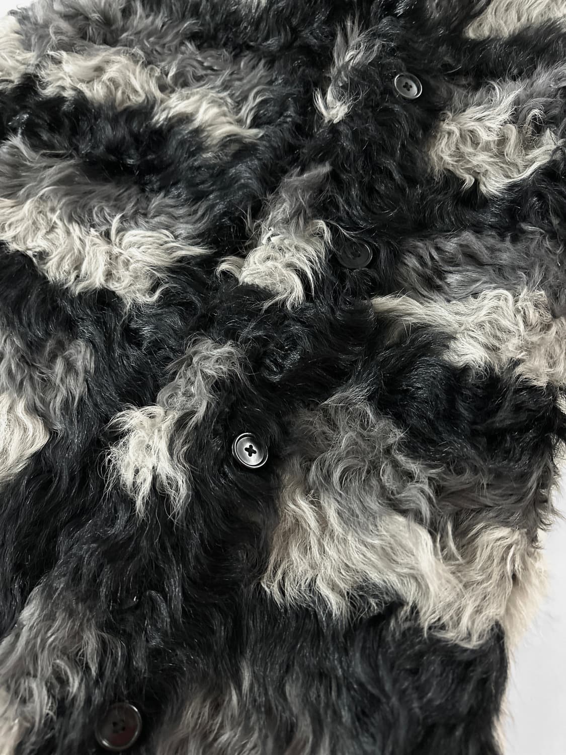 00s DKNY 스트라이프 쉐기 리얼 퍼 코트 상품이미지7