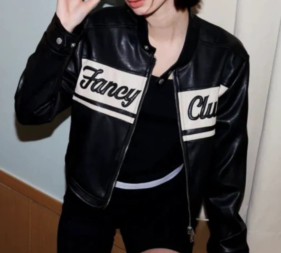 네스티 팬시 클럽 크롭 레더 자켓 상품이미지1