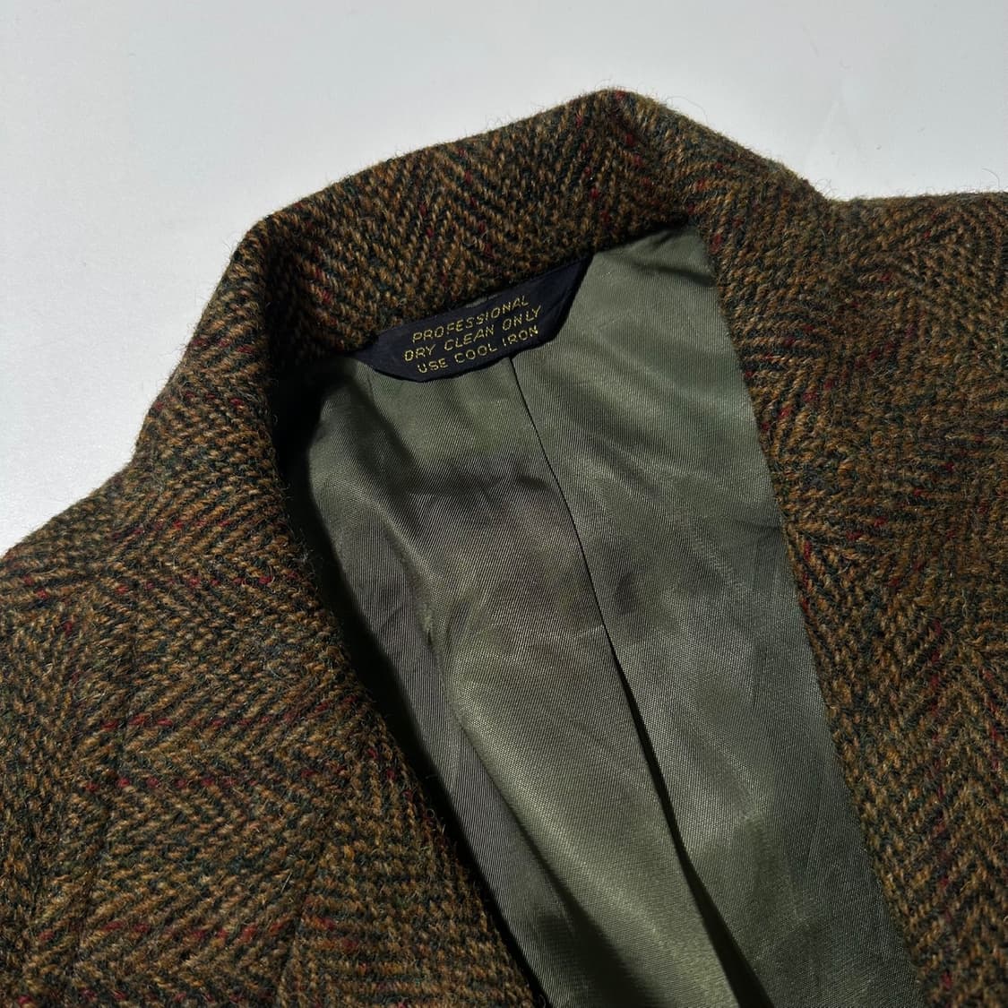 해리스 트위드 헤링본 체크 싱글 2B 블레이저 자켓 상품이미지4