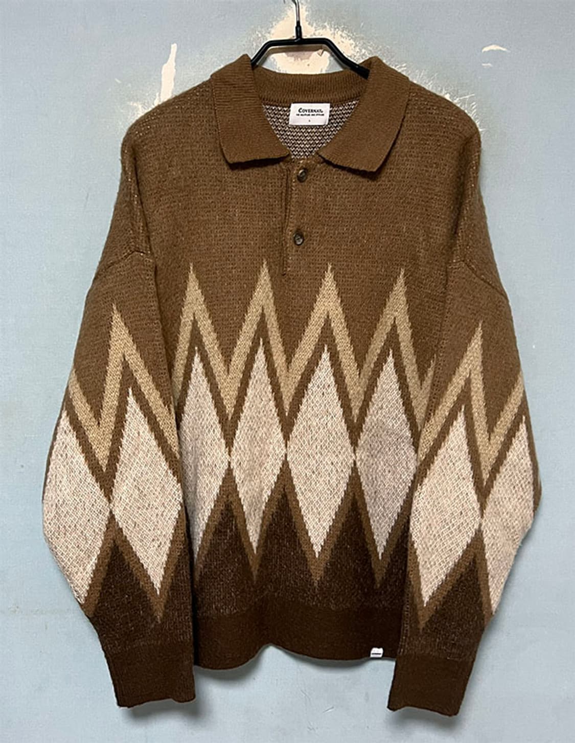 커버낫 모헤어 남자 카라니트 헤비 오버핏 100-105 상품이미지1