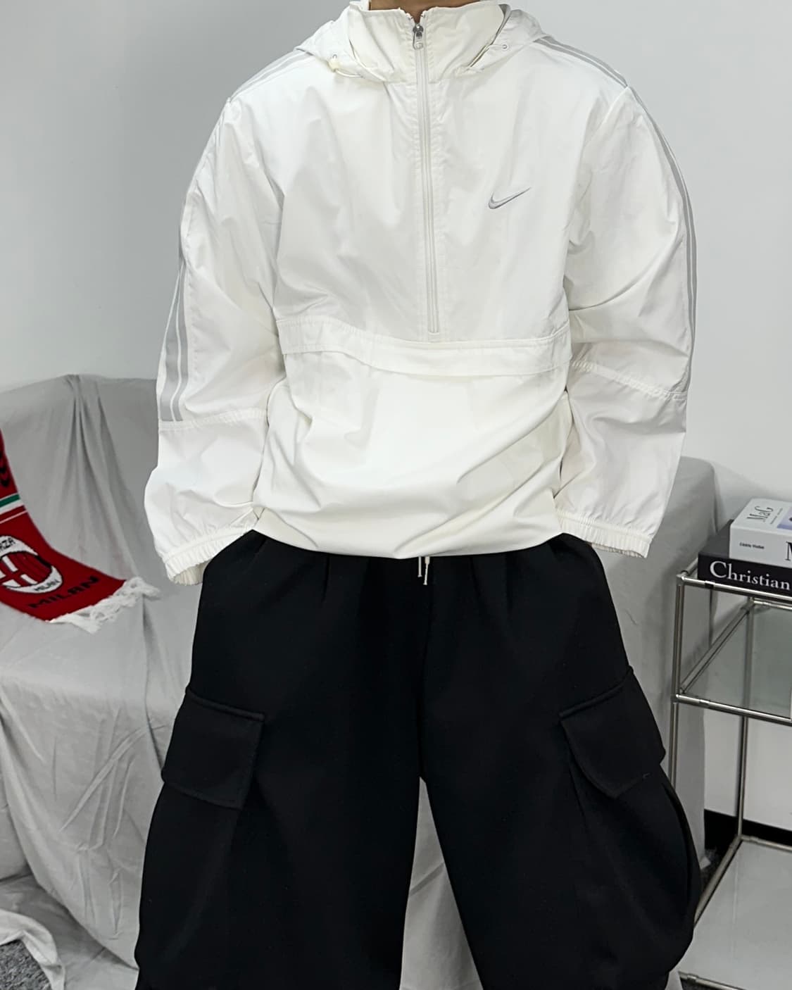 나이키 00s 화이트 그레이 아노락 M 상품이미지1