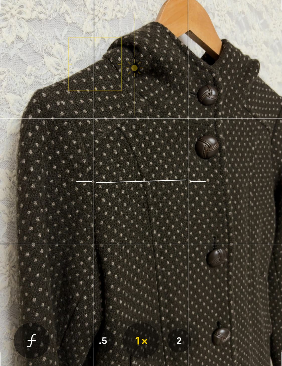 카키브라운 도트 후드 코트 상품이미지10