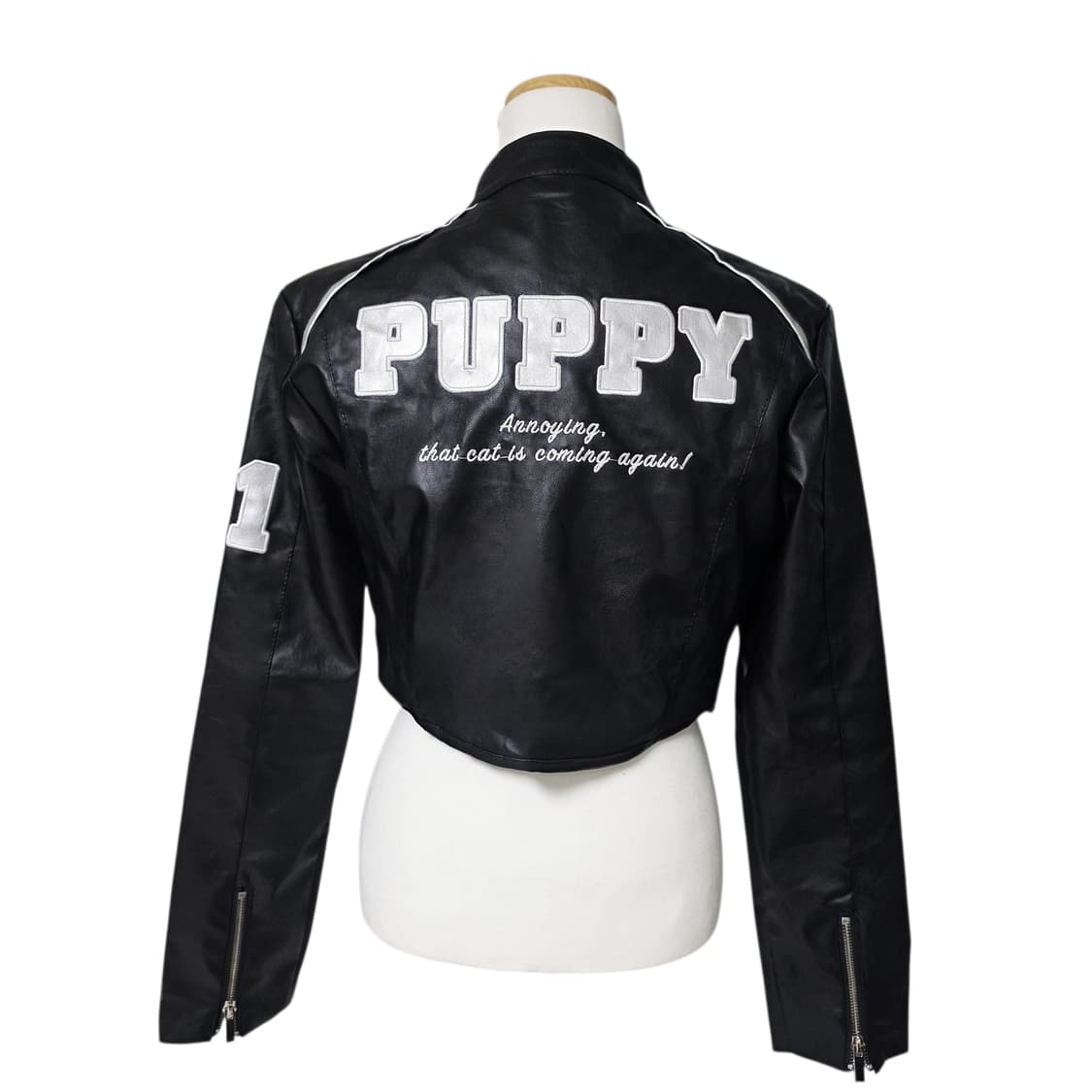 새상품) Puppy 크롭 라이더 자켓 상품이미지2