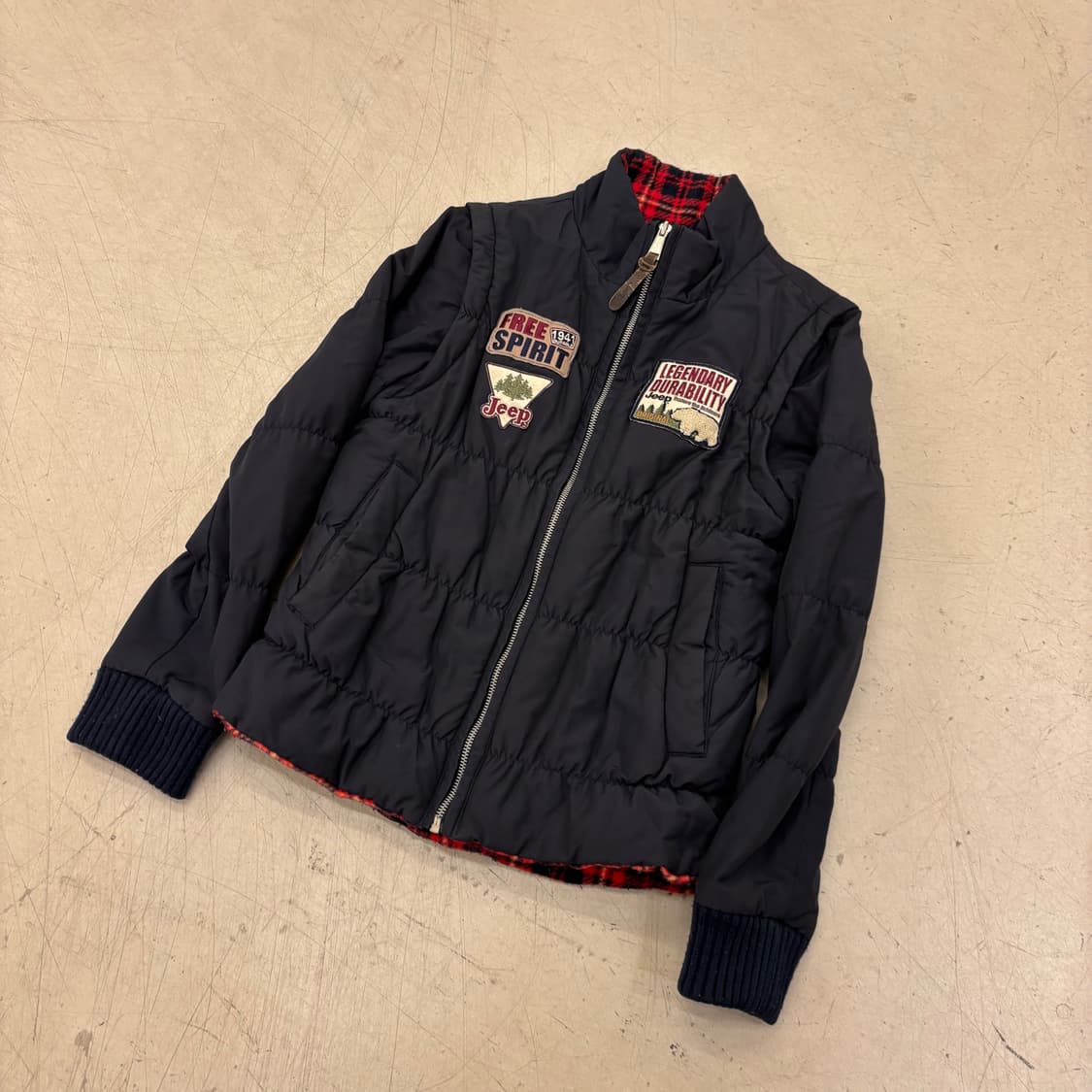 지프 패치 컨버터블 누빔 점퍼 상품이미지1